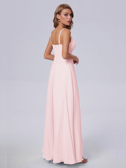 Laila Affordable Spaghetti Straps Chiffon Bridesmaid Dresses