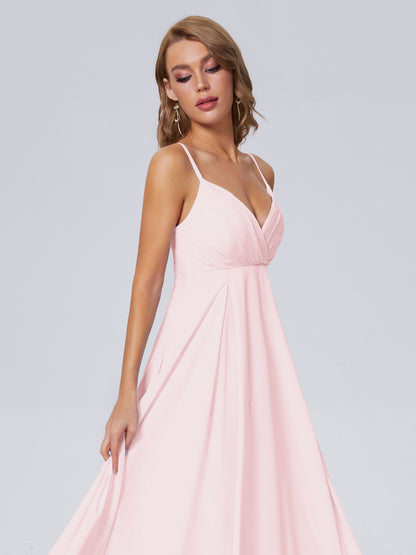 Laila Affordable Spaghetti Straps Chiffon Bridesmaid Dresses