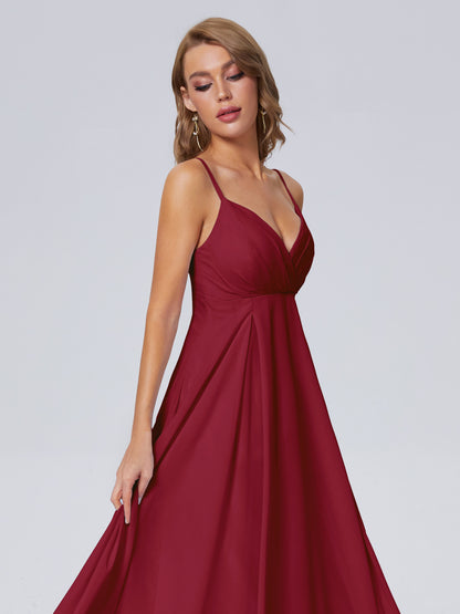 Laila Affordable Spaghetti Straps Chiffon Bridesmaid Dresses