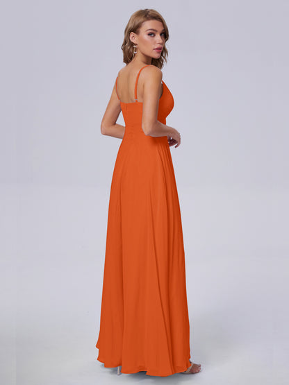 Laila Affordable Spaghetti Straps Chiffon Bridesmaid Dresses