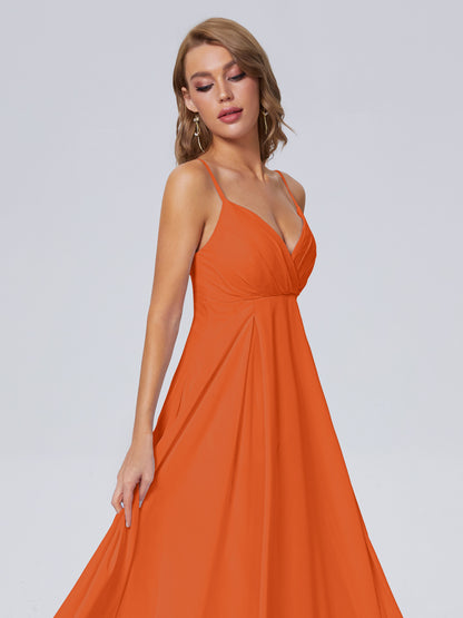 Laila Affordable Spaghetti Straps Chiffon Bridesmaid Dresses