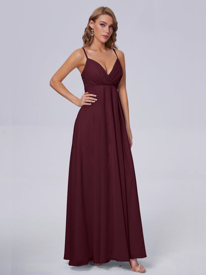 Laila Affordable Spaghetti Straps Chiffon Bridesmaid Dresses