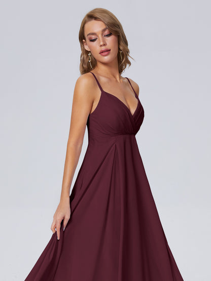Laila Affordable Spaghetti Straps Chiffon Bridesmaid Dresses