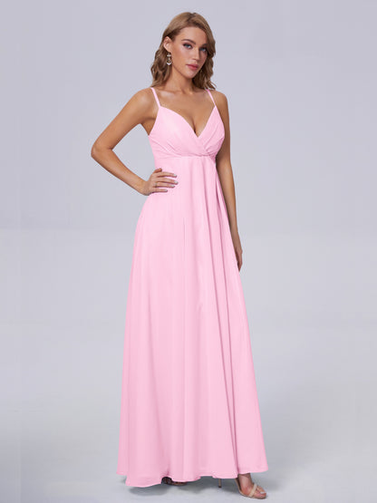 Laila Affordable Spaghetti Straps Chiffon Bridesmaid Dresses