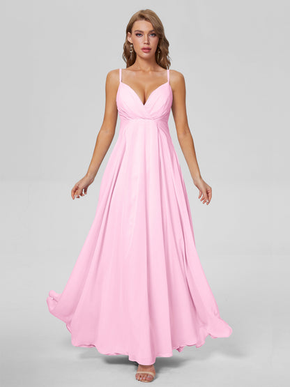 Laila Affordable Spaghetti Straps Chiffon Bridesmaid Dresses