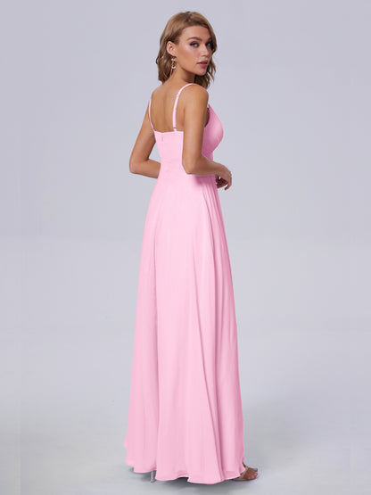 Laila Affordable Spaghetti Straps Chiffon Bridesmaid Dresses