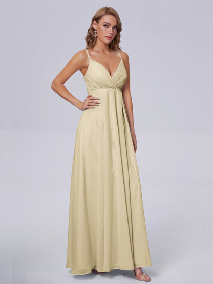 Laila Affordable Spaghetti Straps Chiffon Bridesmaid Dresses