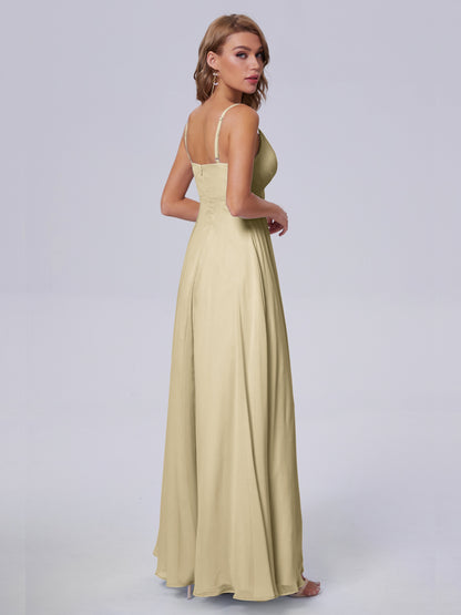 Laila Affordable Spaghetti Straps Chiffon Bridesmaid Dresses