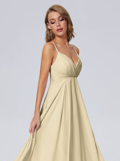 Laila Affordable Spaghetti Straps Chiffon Bridesmaid Dresses