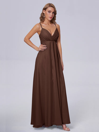 Laila Affordable Spaghetti Straps Chiffon Bridesmaid Dresses