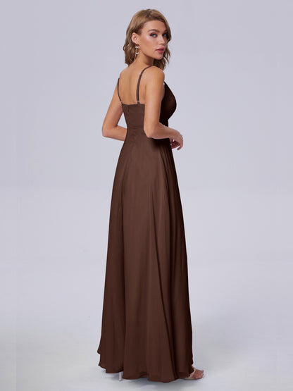 Laila Affordable Spaghetti Straps Chiffon Bridesmaid Dresses