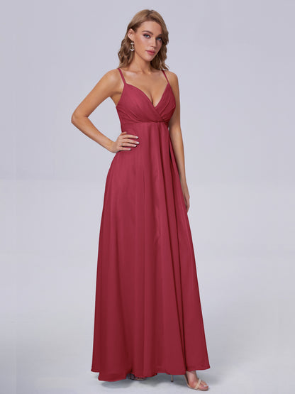 Laila Affordable Spaghetti Straps Chiffon Bridesmaid Dresses