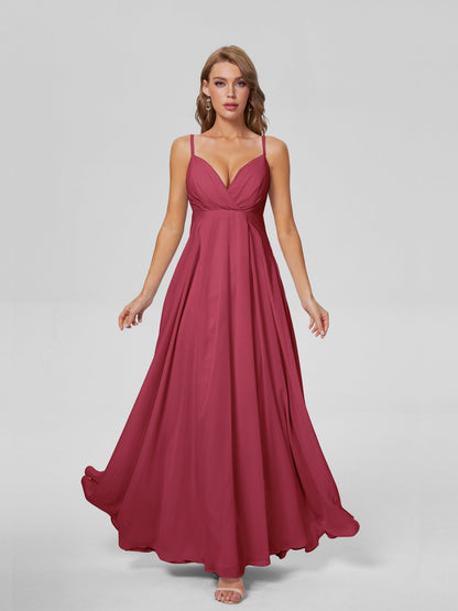Laila Affordable Spaghetti Straps Chiffon Bridesmaid Dresses