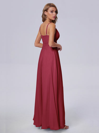 Laila Affordable Spaghetti Straps Chiffon Bridesmaid Dresses