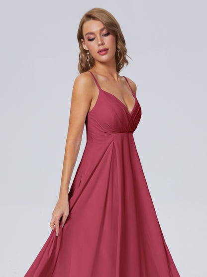 Laila Affordable Spaghetti Straps Chiffon Bridesmaid Dresses