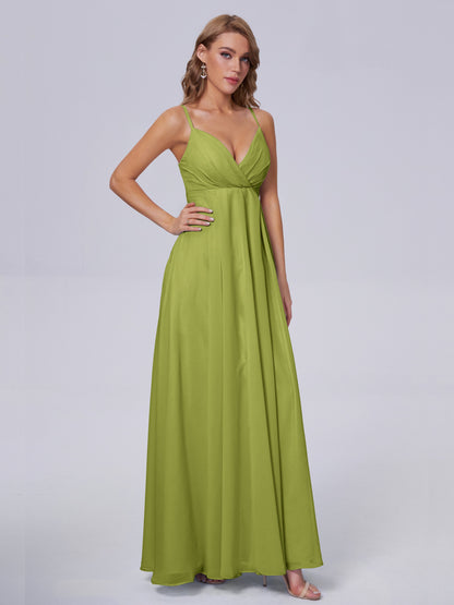 Laila Affordable Spaghetti Straps Chiffon Bridesmaid Dresses