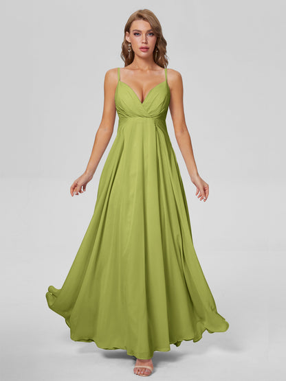 Laila Affordable Spaghetti Straps Chiffon Bridesmaid Dresses