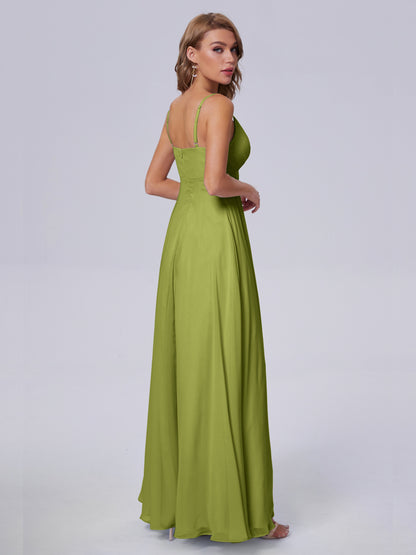 Laila Affordable Spaghetti Straps Chiffon Bridesmaid Dresses