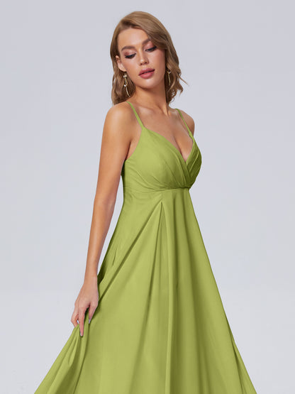 Laila Affordable Spaghetti Straps Chiffon Bridesmaid Dresses