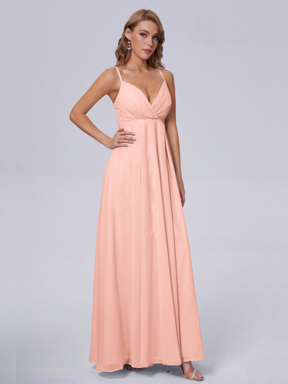 Laila Affordable Spaghetti Straps Chiffon Bridesmaid Dresses