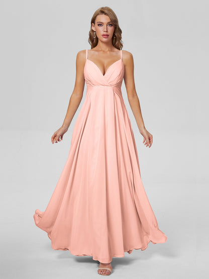 Laila Affordable Spaghetti Straps Chiffon Bridesmaid Dresses