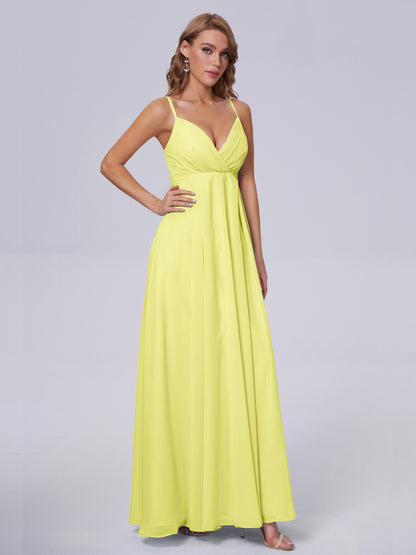 Laila Affordable Spaghetti Straps Chiffon Bridesmaid Dresses