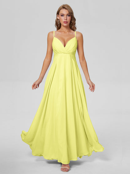 Laila Affordable Spaghetti Straps Chiffon Bridesmaid Dresses