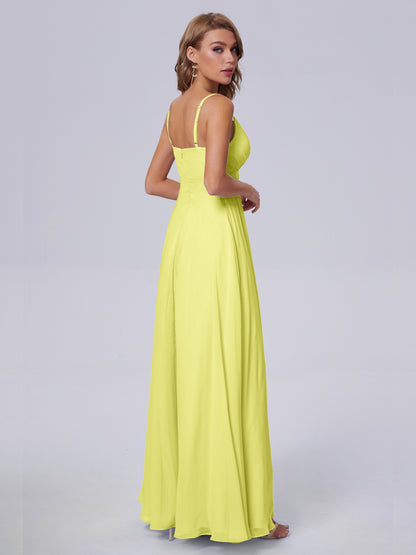 Laila Affordable Spaghetti Straps Chiffon Bridesmaid Dresses