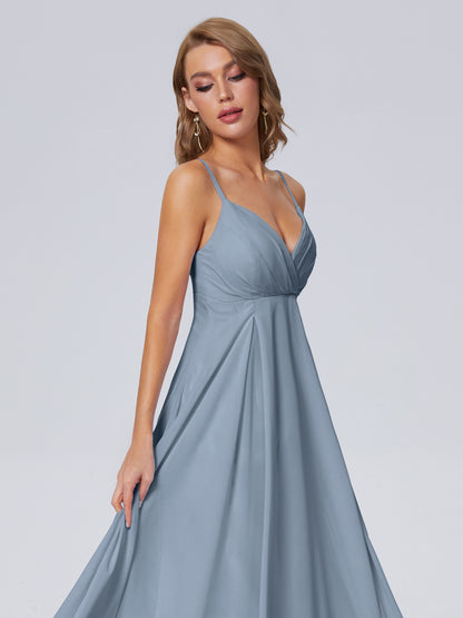 Laila Affordable Spaghetti Straps Chiffon Bridesmaid Dresses