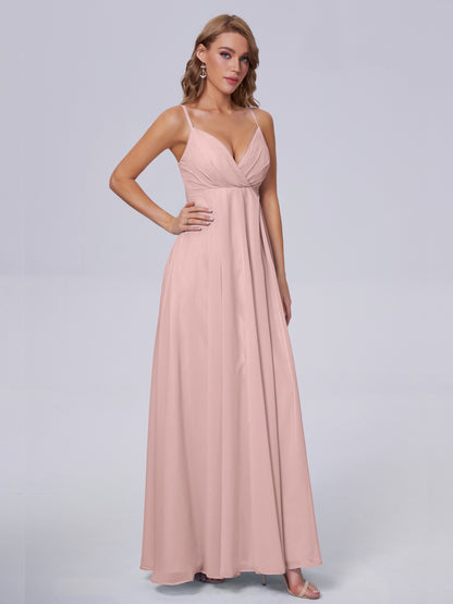 Laila Affordable Spaghetti Straps Chiffon Bridesmaid Dresses