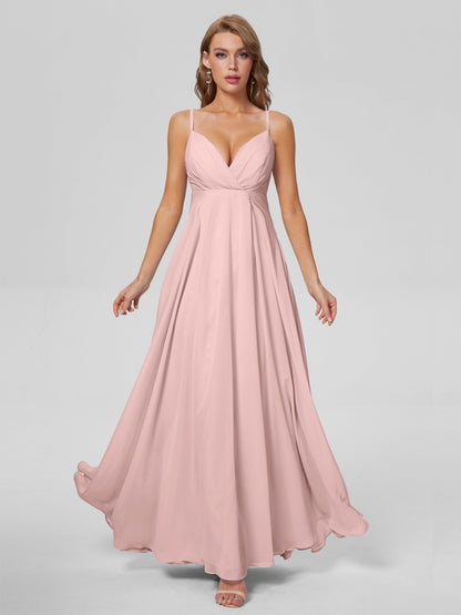 Laila Affordable Spaghetti Straps Chiffon Bridesmaid Dresses