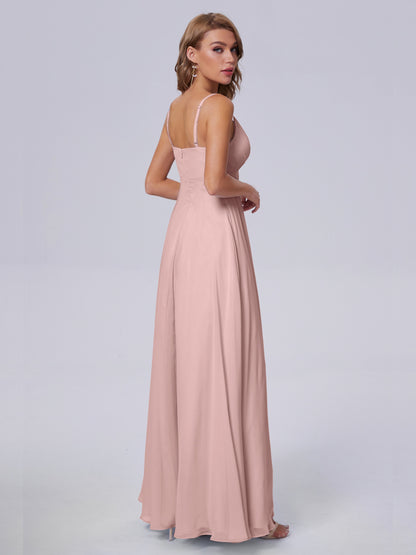 Laila Affordable Spaghetti Straps Chiffon Bridesmaid Dresses