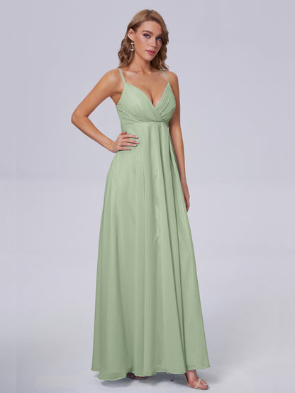Laila Affordable Spaghetti Straps Chiffon Bridesmaid Dresses