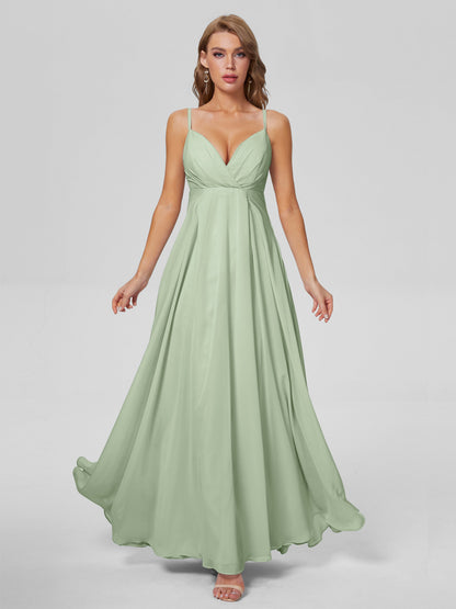 Laila Affordable Spaghetti Straps Chiffon Bridesmaid Dresses