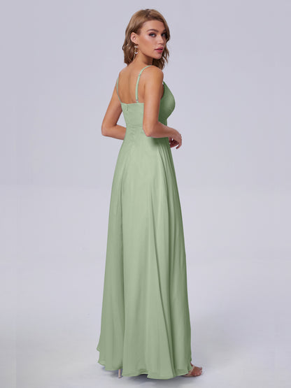 Laila Affordable Spaghetti Straps Chiffon Bridesmaid Dresses