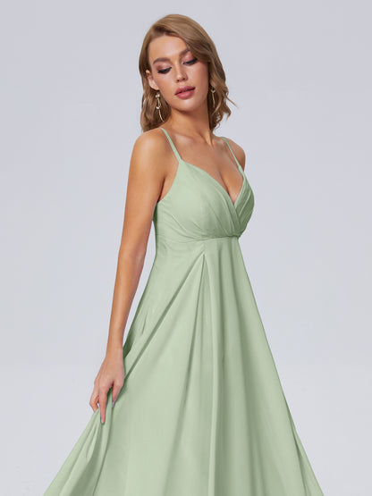 Laila Affordable Spaghetti Straps Chiffon Bridesmaid Dresses