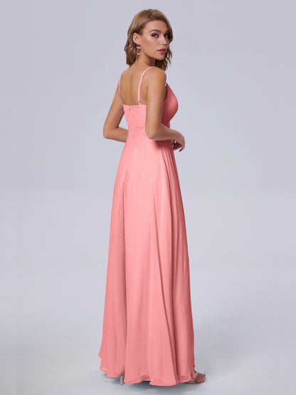 Laila Affordable Spaghetti Straps Chiffon Bridesmaid Dresses