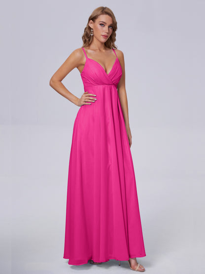 Laila Affordable Spaghetti Straps Chiffon Bridesmaid Dresses