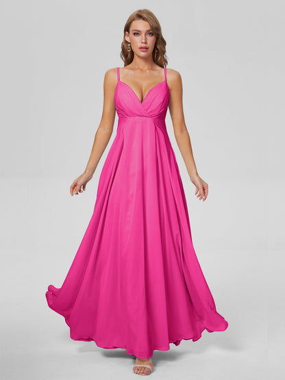 Laila Affordable Spaghetti Straps Chiffon Bridesmaid Dresses