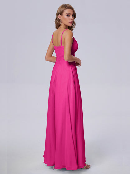 Laila Affordable Spaghetti Straps Chiffon Bridesmaid Dresses