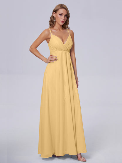 Laila Affordable Spaghetti Straps Chiffon Bridesmaid Dresses