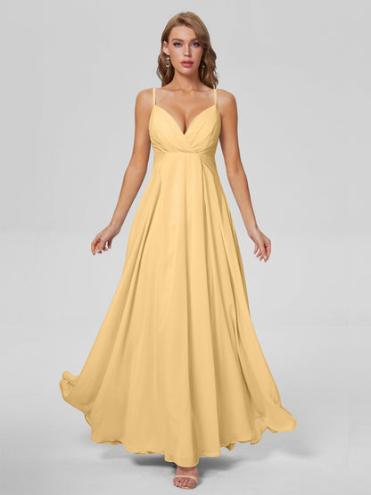Laila Affordable Spaghetti Straps Chiffon Bridesmaid Dresses