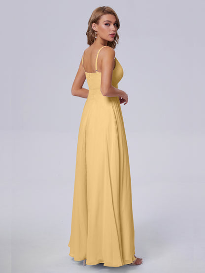Laila Affordable Spaghetti Straps Chiffon Bridesmaid Dresses