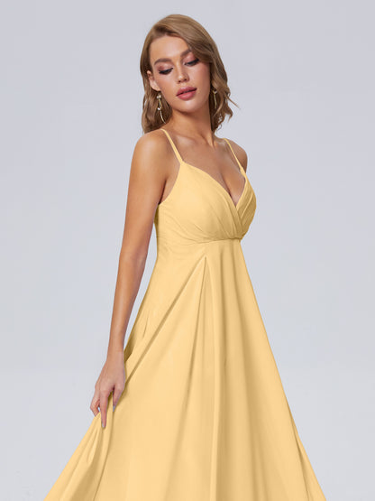 Laila Affordable Spaghetti Straps Chiffon Bridesmaid Dresses