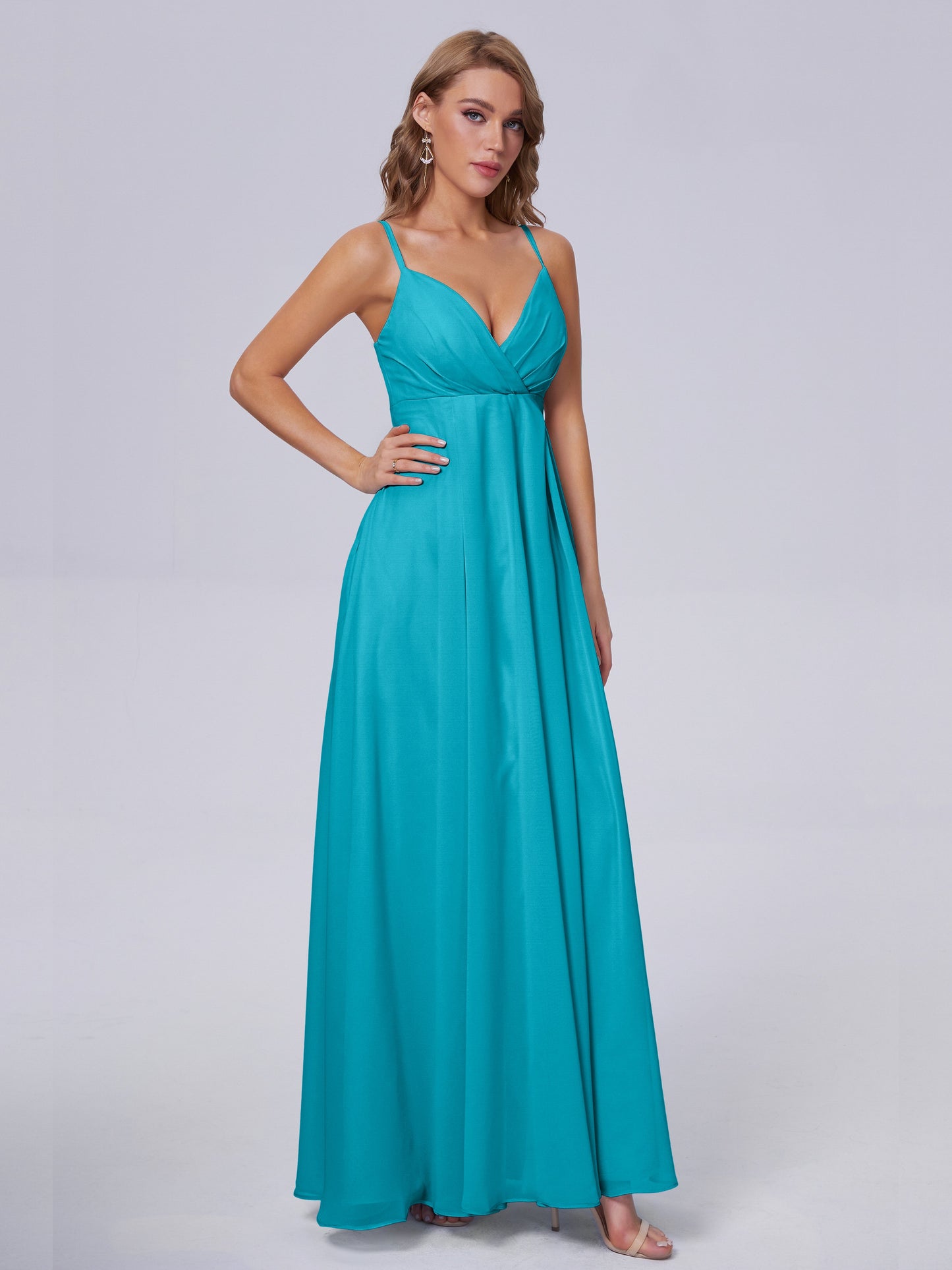 Laila Affordable Spaghetti Straps Chiffon Bridesmaid Dresses