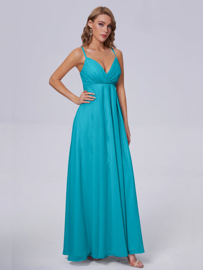 Laila Affordable Spaghetti Straps Chiffon Bridesmaid Dresses