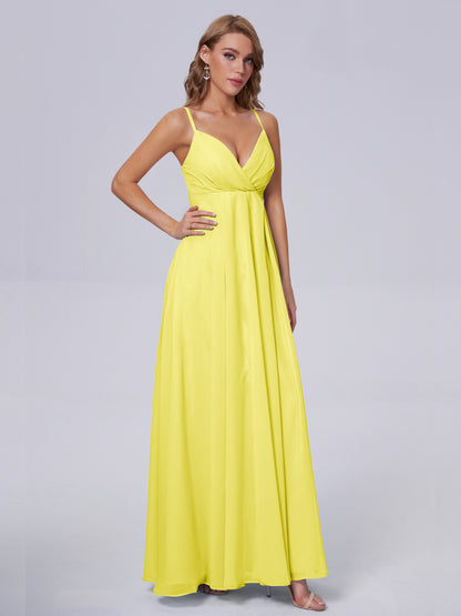 Laila Affordable Spaghetti Straps Chiffon Bridesmaid Dresses