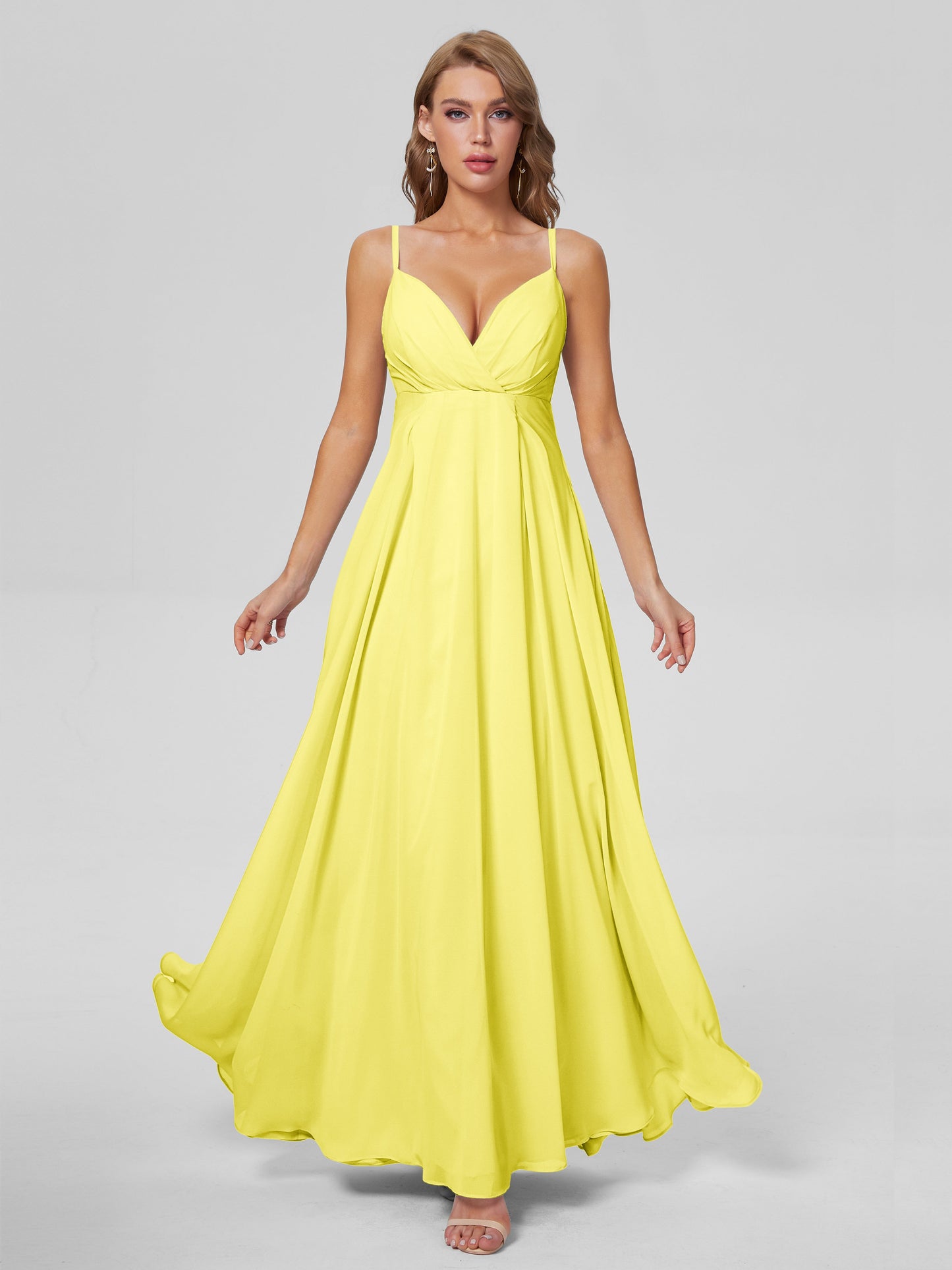 Laila Affordable Spaghetti Straps Chiffon Bridesmaid Dresses