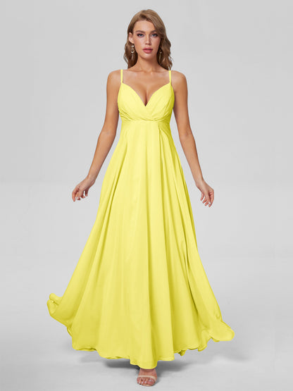 Laila Affordable Spaghetti Straps Chiffon Bridesmaid Dresses