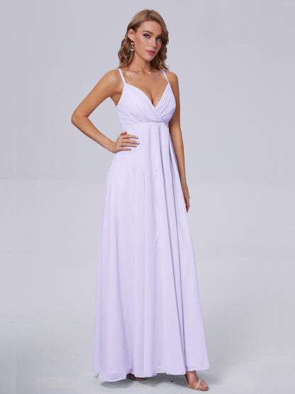 Laila Affordable Spaghetti Straps Chiffon Bridesmaid Dresses